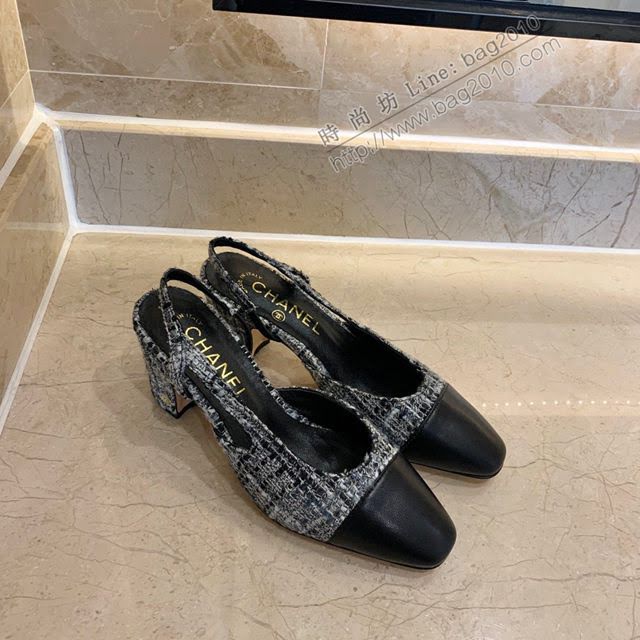Chanel女鞋 香奈兒時尚經典涼鞋 Chanel中跟涼鞋  naq1093